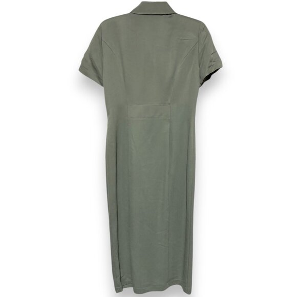 Jessica Howard VTG 90s Olive Sage Green Button Front Form Fitting Size 8 Petite - Picture 4 of 5